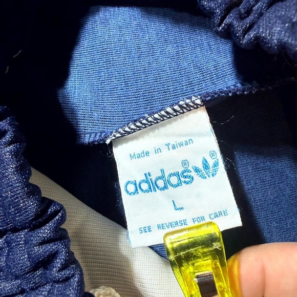 Vintage 1970s Adidas Pants Men's L Blue 3 Stripes - Picture 4 of 5